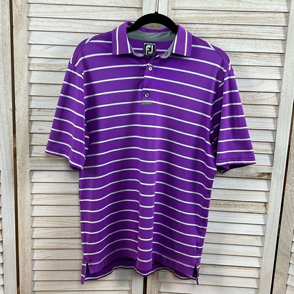 3/$25 FootJoy Purple Stripe Atheletic Fit Golf Polo Medium